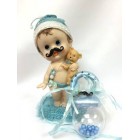 Baby Shower Large Mustache Baby & Teddy Bear with Pacifier Cake Topper Centerpiece Favor